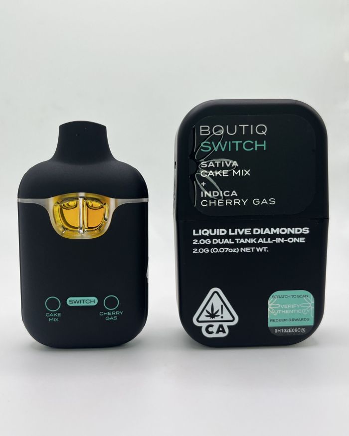 Boutiq Switch – Cake Mix + Cherry Gas – 2g Dual Tank All-In-One Vape Pen