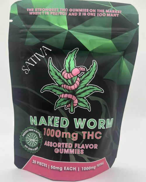 Naked Worm -Assorted Gummies – Sativa – 1,000 MG