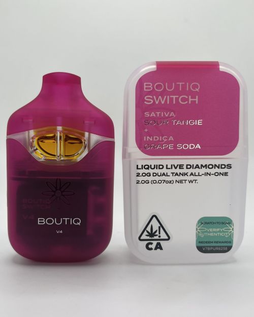 Boutiq Switch – Sour Tangie + Grape Soda – 2g Dual Tank All-In-One Vape Pen