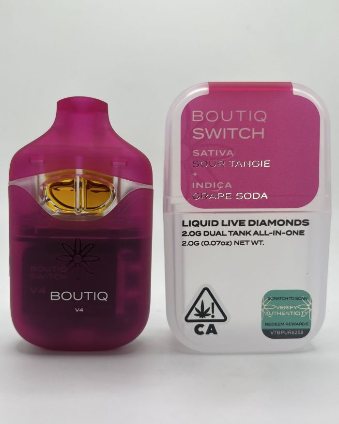 Boutiq Switch – Sour Tangie + Grape Soda – 2g Dual Tank All-In-One Vape Pen